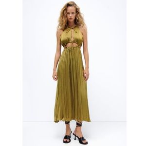 Zara Olive green Grecian Dress